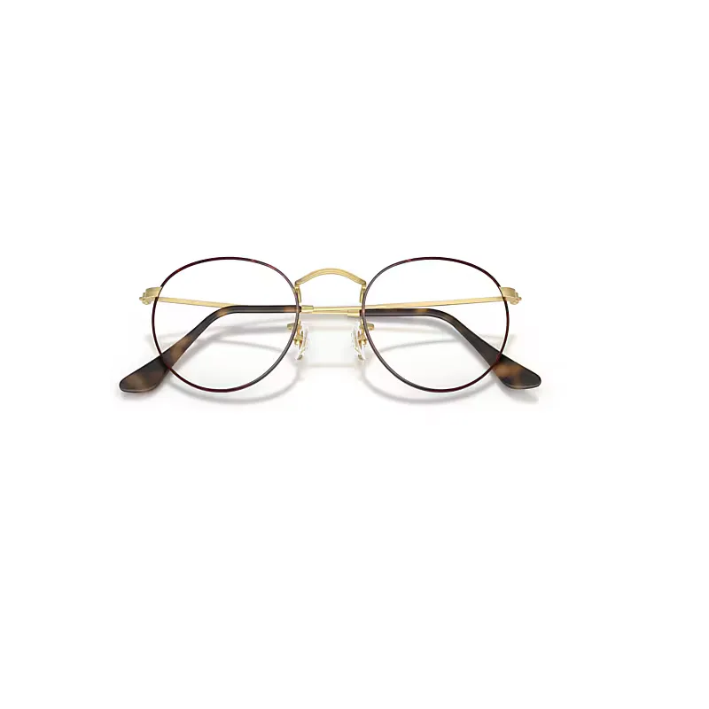 Round Metal Optics Eyeglasses Matte Arista Gold Frame Clear Lenses by Ray-Ban