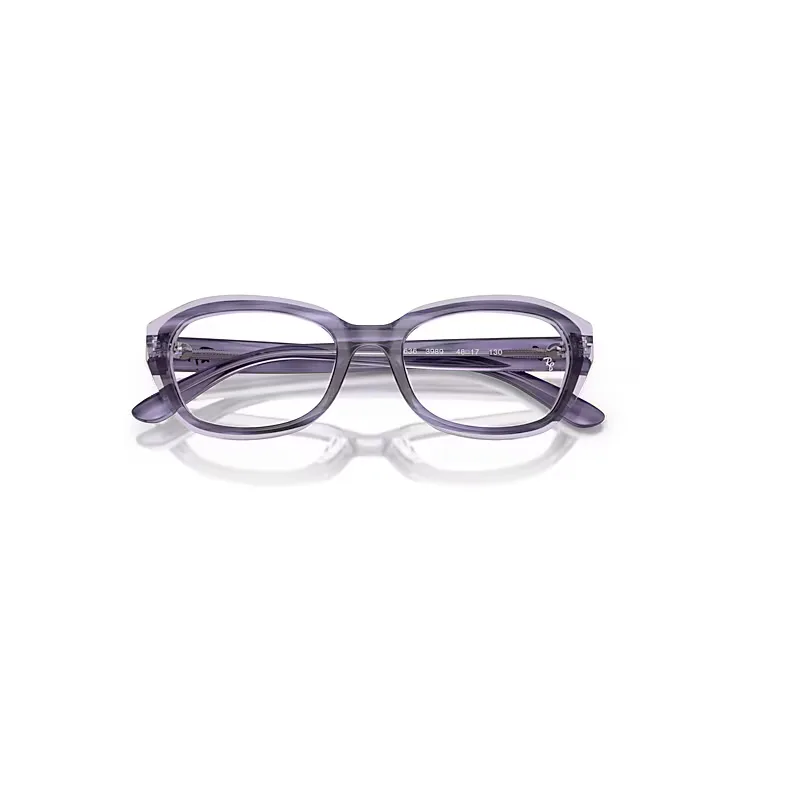 Rb1636 Optics Eyeglasses Striped Violet on Transparent Violet Frame Clear Lenses Polarized by Ray-Ban