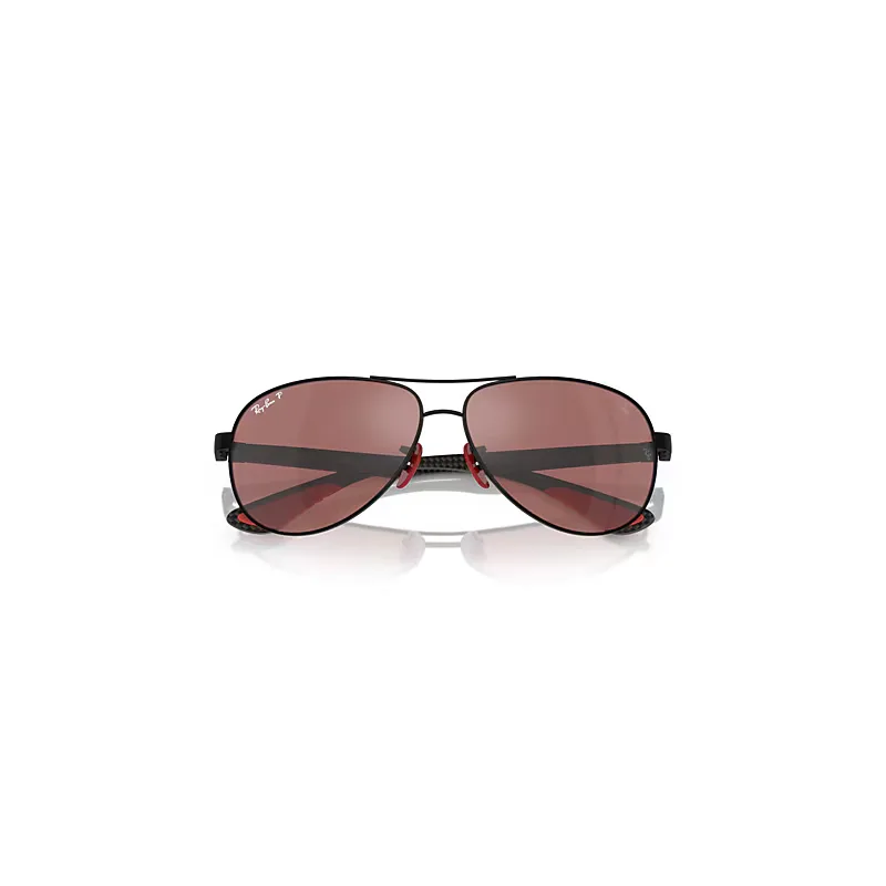 Rb8331m Scuderia Ferrari Collection Polarized+ Lenses Sunglasses Dark Carbon Frame Silver Lenses Polarized by Ray-Ban