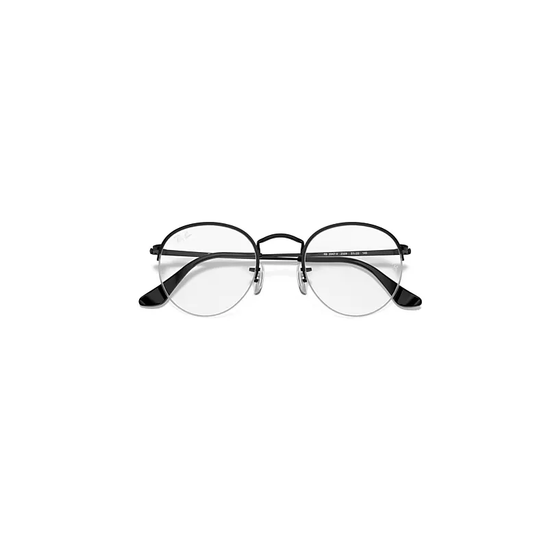 Round Gaze Eyeglasses Black Frame Clear Lenses by Ray-Ban