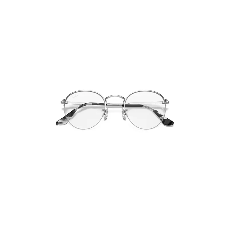 Round Gaze Eyeglasses Silver Frame Clear Lenses by Ray-Ban
