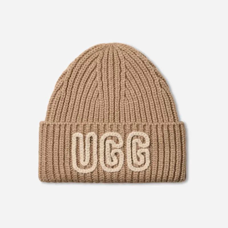 Chunky Crafted Rib Beanie Acrylic Blend by UGG
