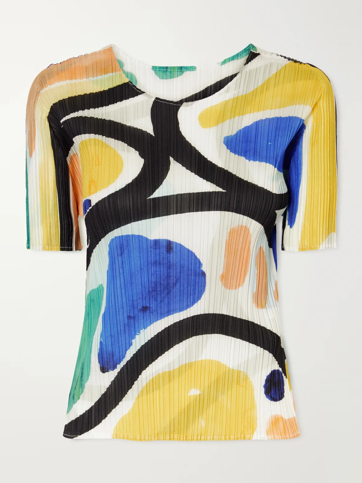 Roll Printed Plissé Blouse by Pleats Please