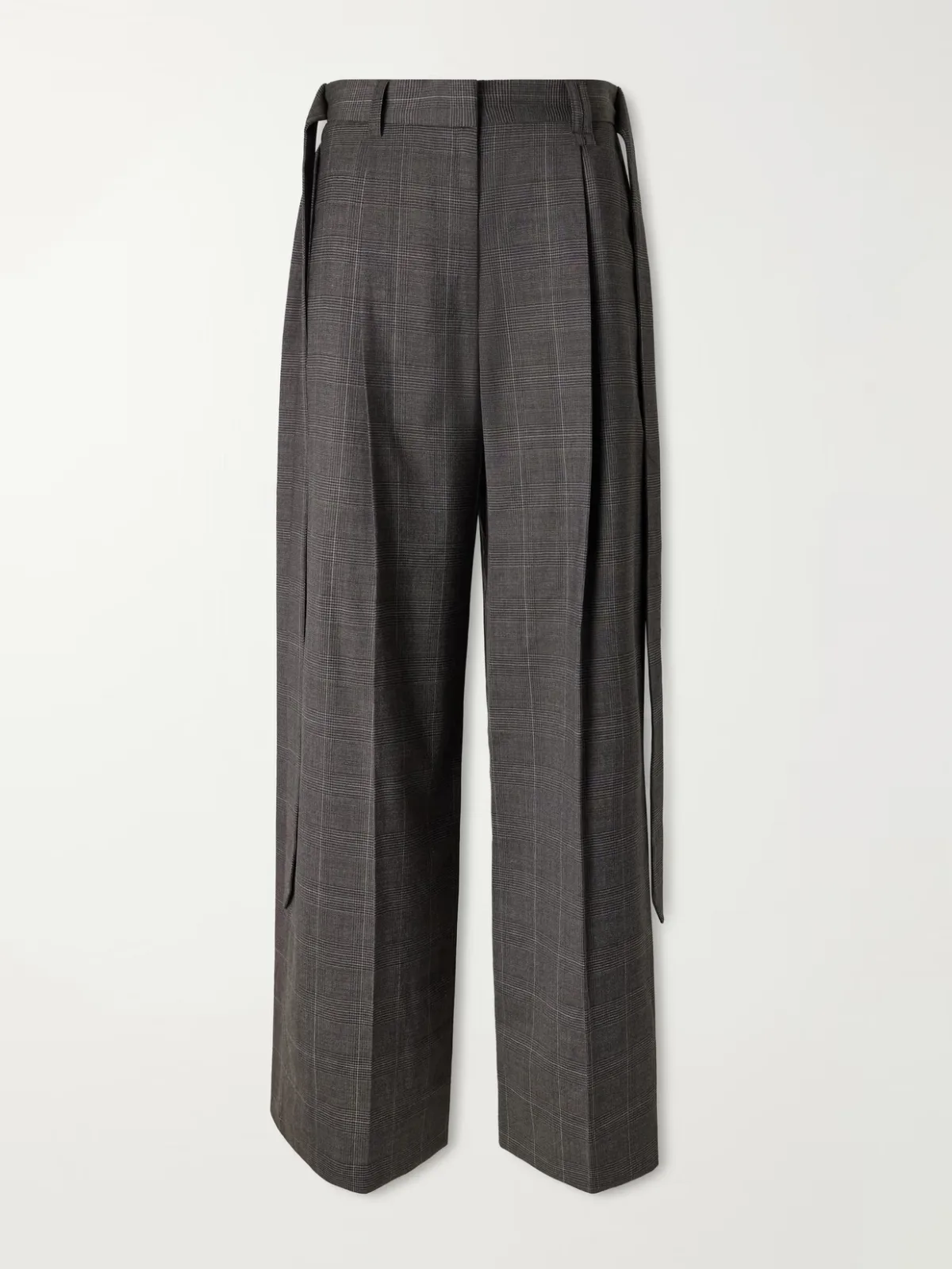 Checked Wool-Blend Wide-Leg Pants by Simone Rocha