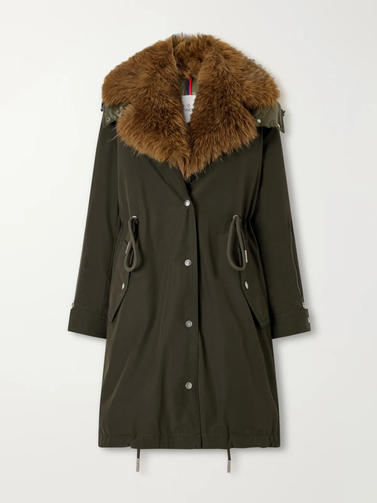 Halicte Hooded Plush-Trimmed Shell Down Parka Jacket by Moncler