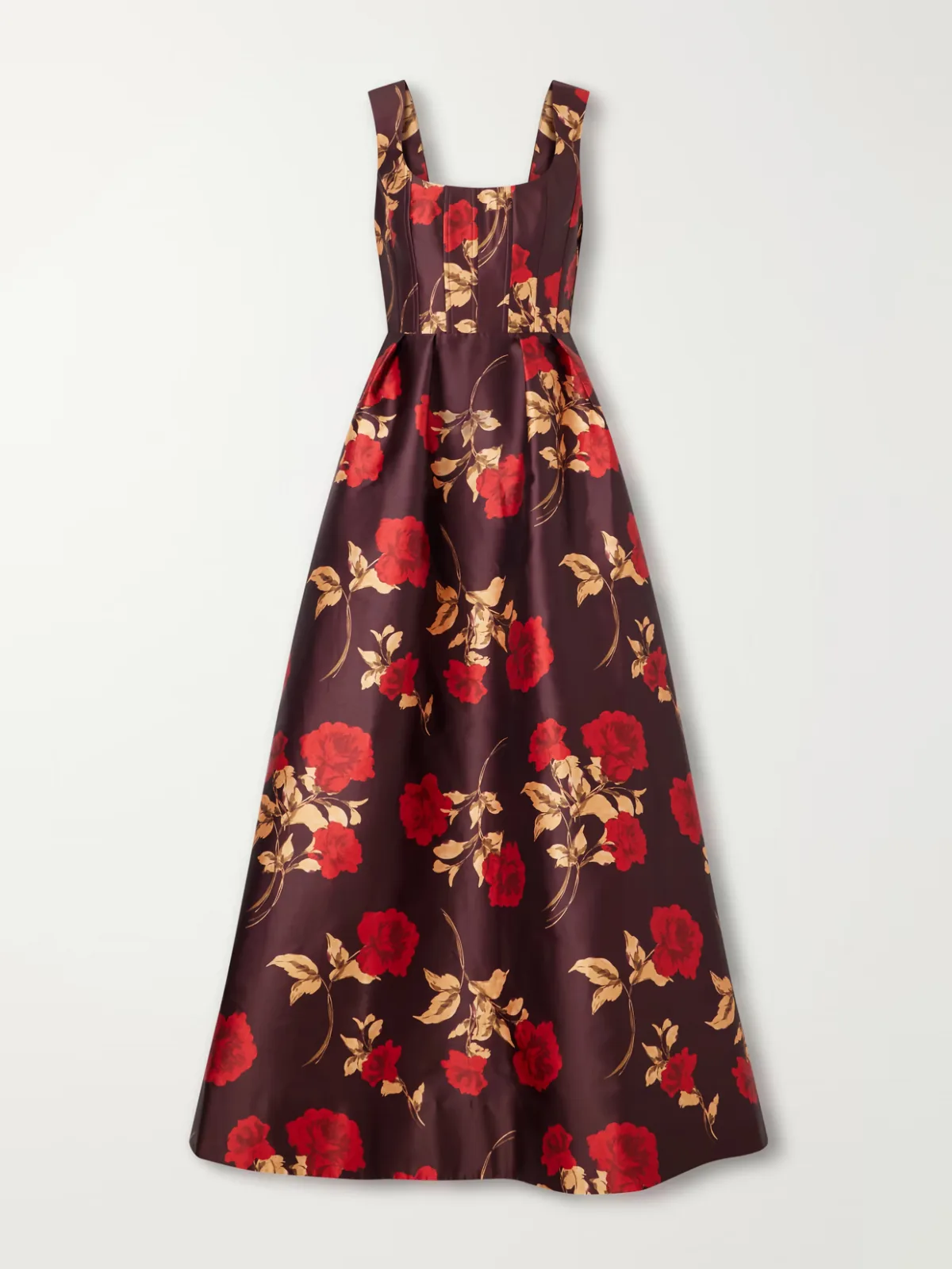 Melgora Floral-Print Satin-Twill Gown by Rebecca Vallance