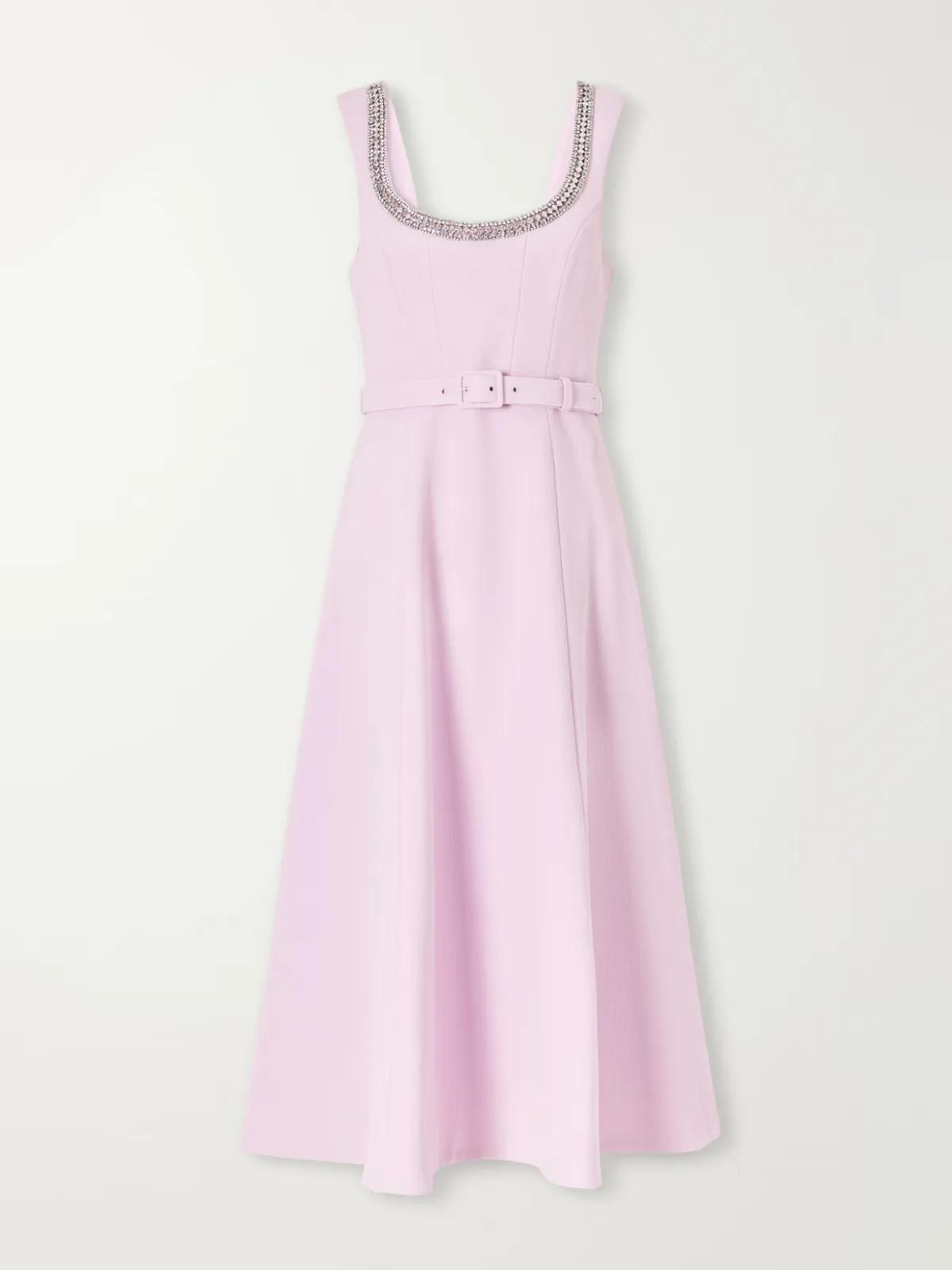 Yolanda Belted Crystal-Embellished Crepe Midi Dress by Rebecca Vallance