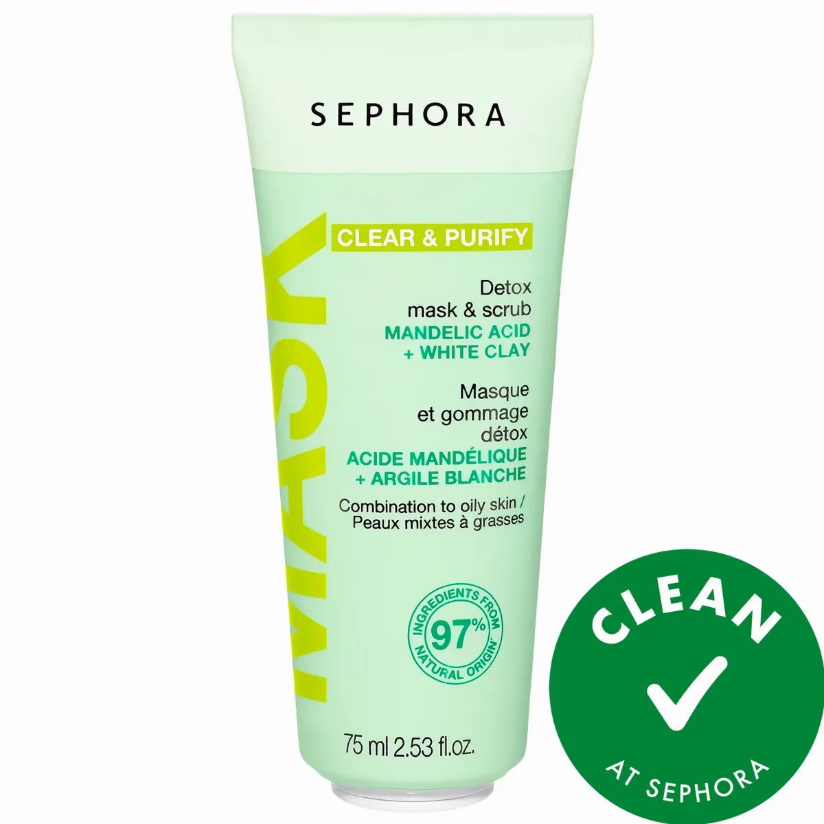 CLEAR & Purify - Detox Mask & Scrub with Mandelic Acid 2.5 oz/75 Ml by SEPHORA COLLECTION