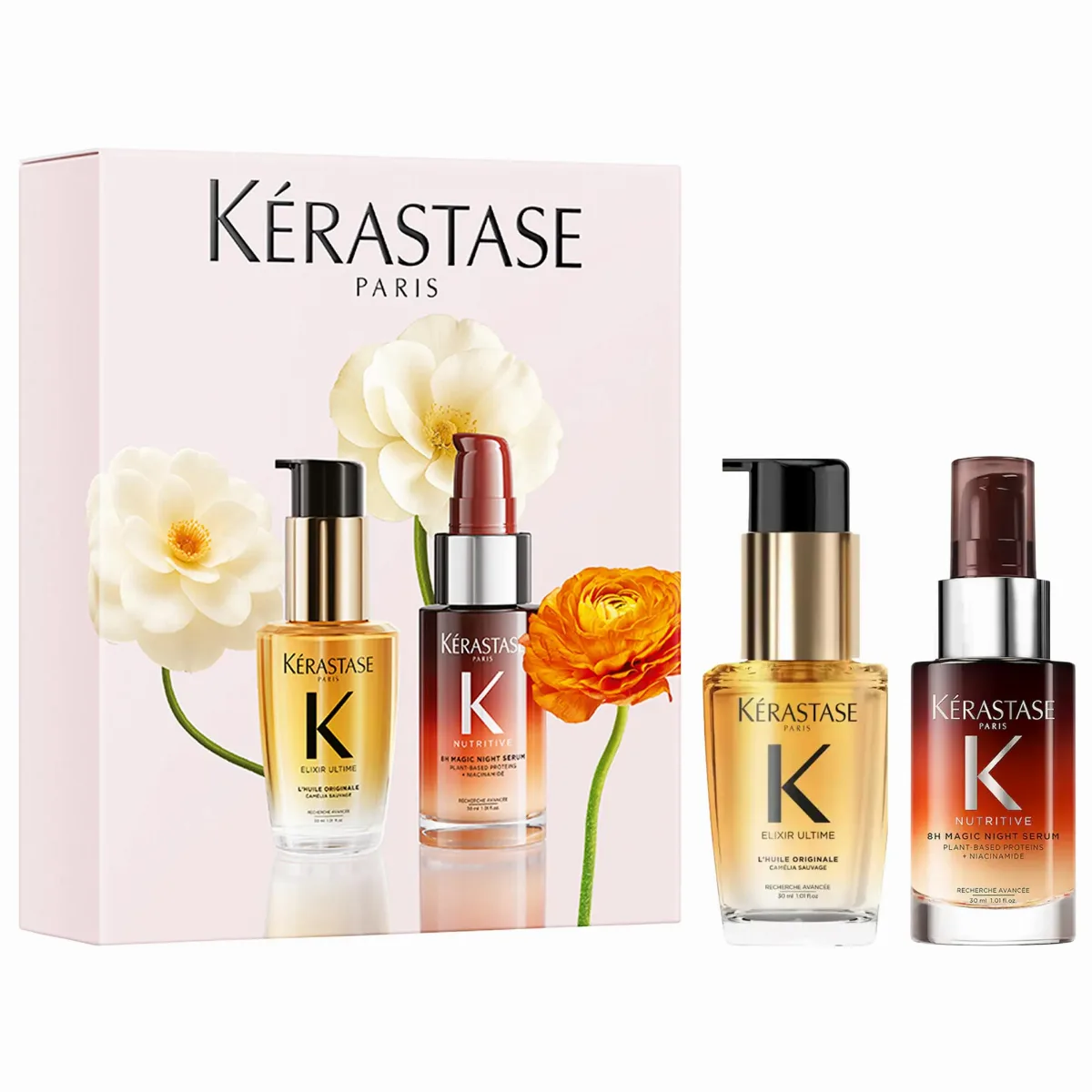 Mini Elixir Ultime Hair Oil & 8H Magic Night Serum Hair Gift Set by Kérastase