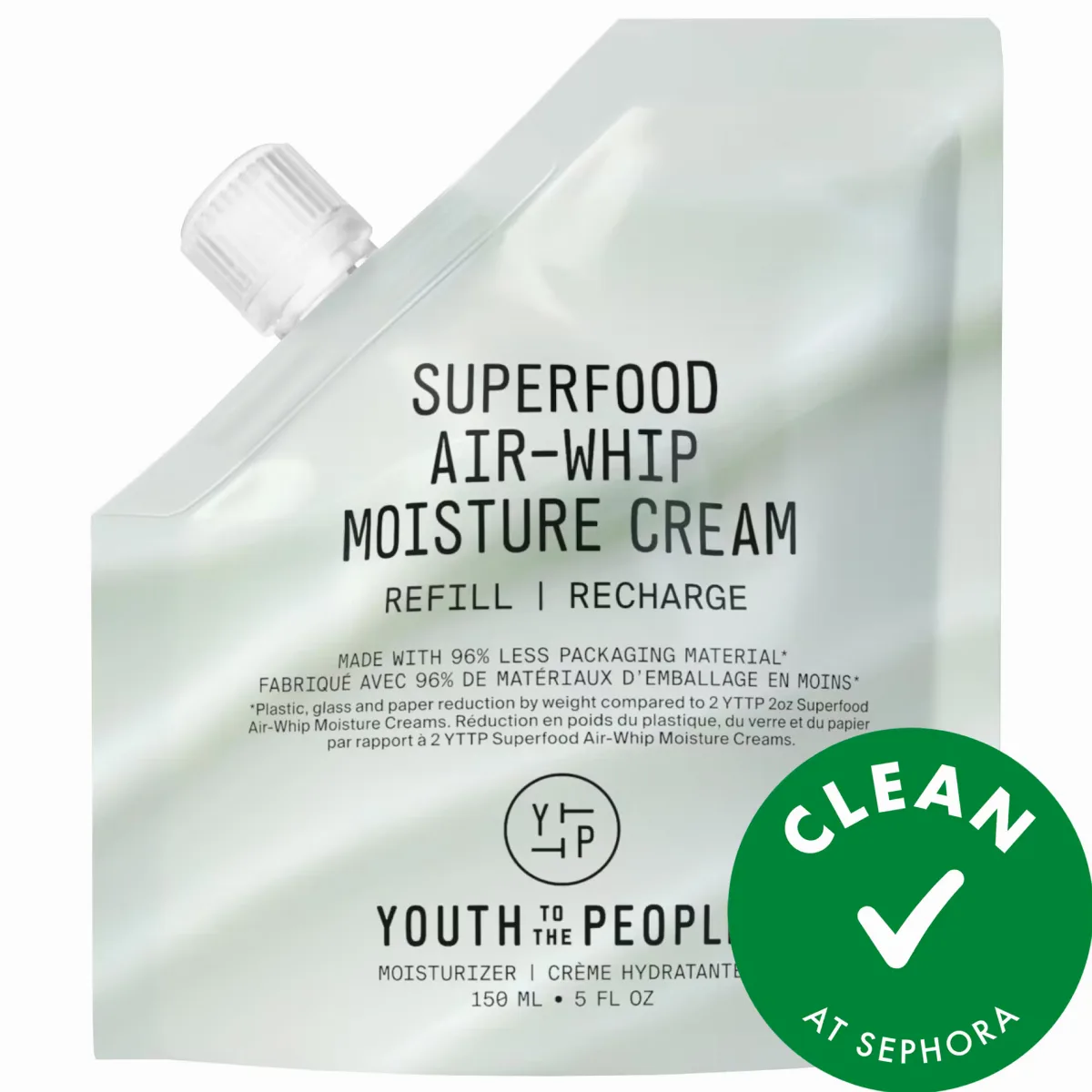 Superfood Air-Whip Lightweight Face Moisturizer with Hyaluronic Acid 5 oz/150 Ml by Youth To The People