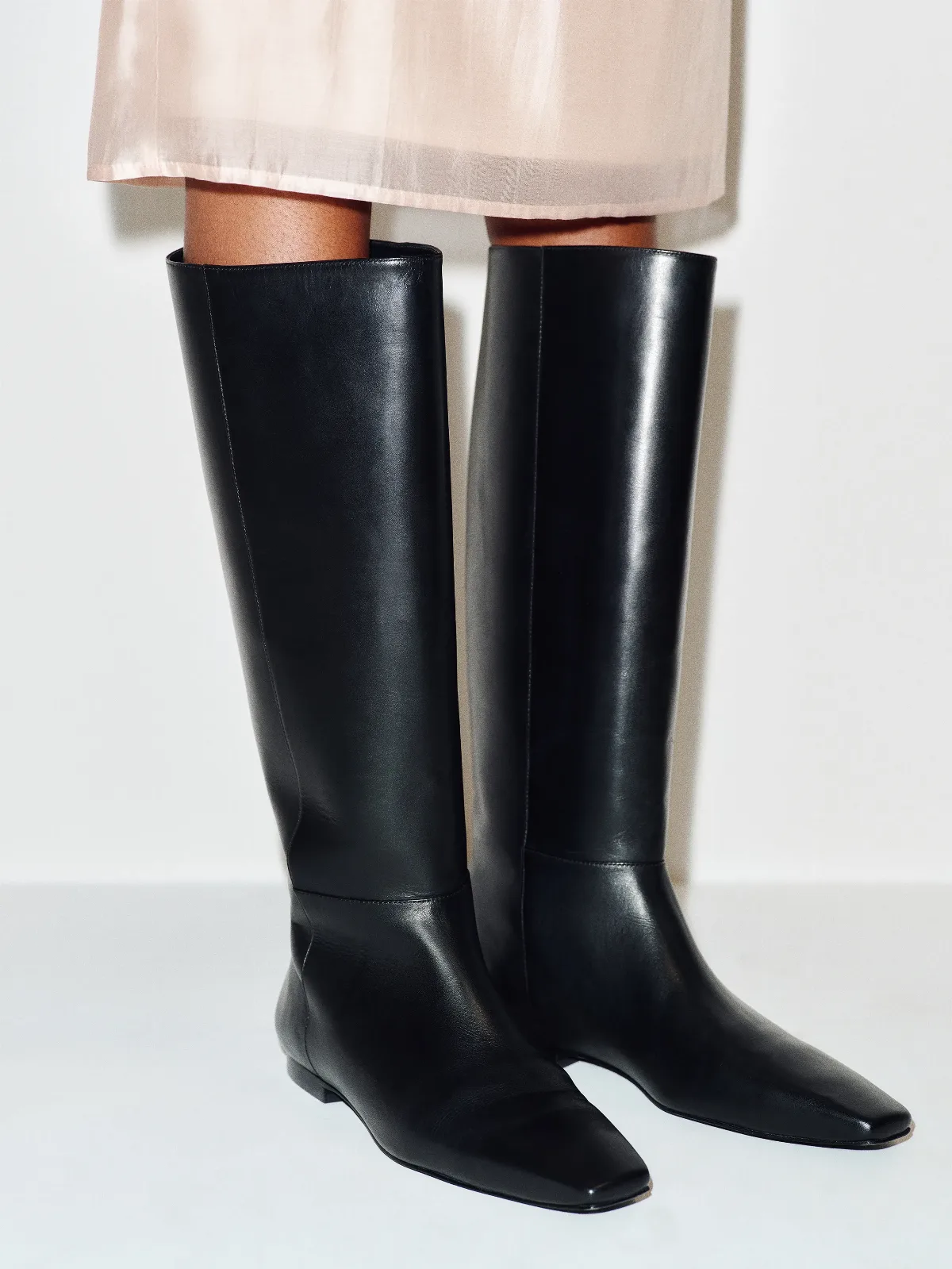 Remy Flat Knee Boot Leather by Reformation