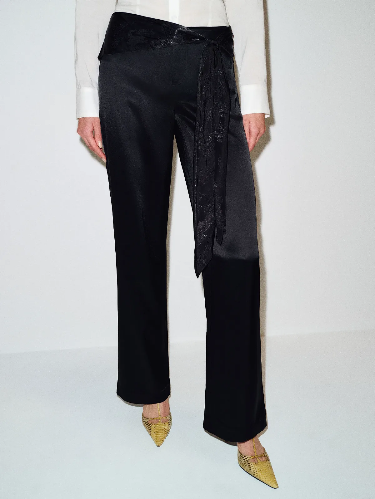 Mina Satin Tie Pant by Reformation