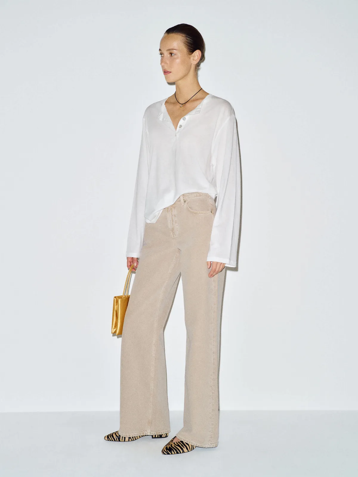Marcus Oversized Henley T-Shirt by Reformation