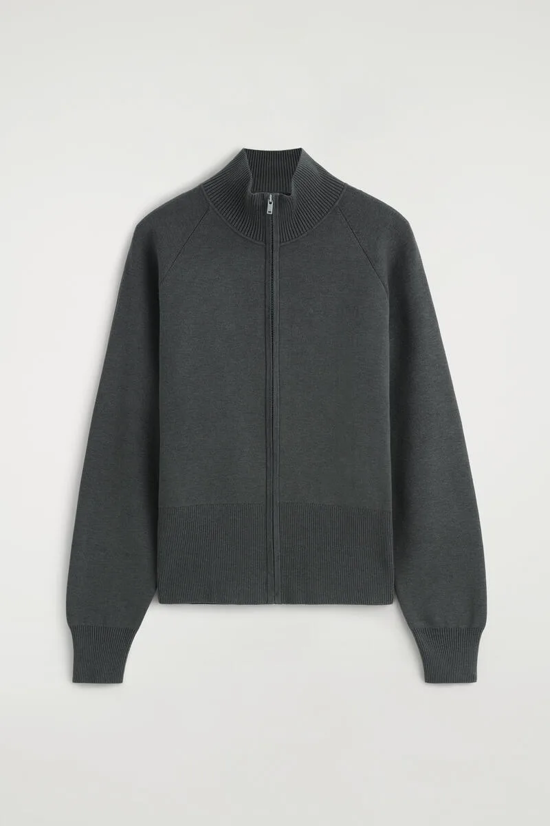 Knitted Mock-Neck Zip-Up Jacket by COS
