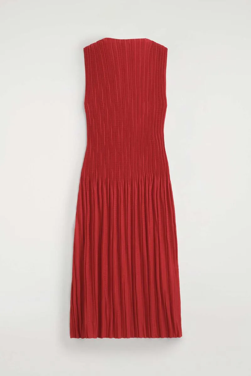 Pleated Jacquard Sleeveless Maxi Dress by COS