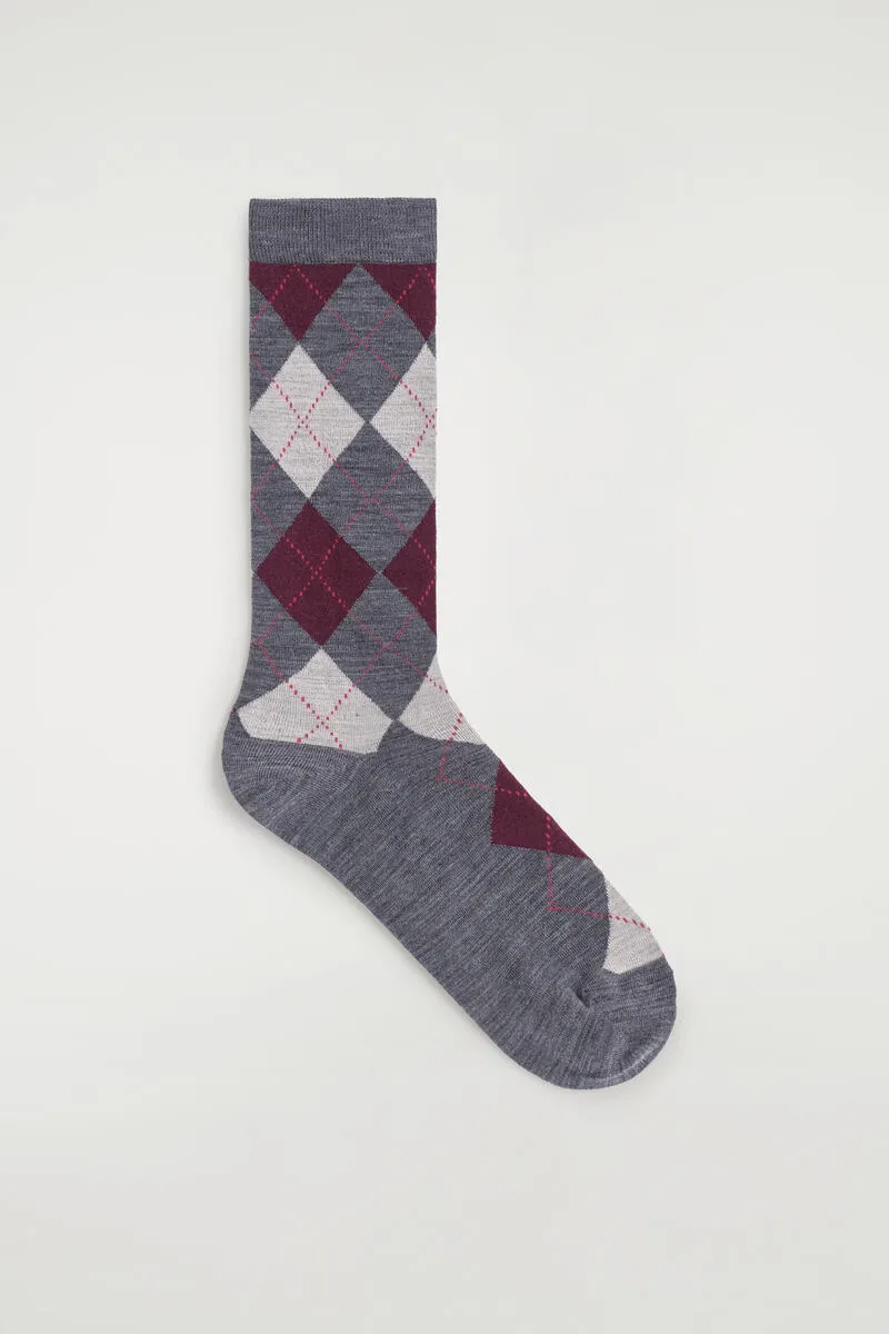 Argyle Wool-Blend Socks by COS