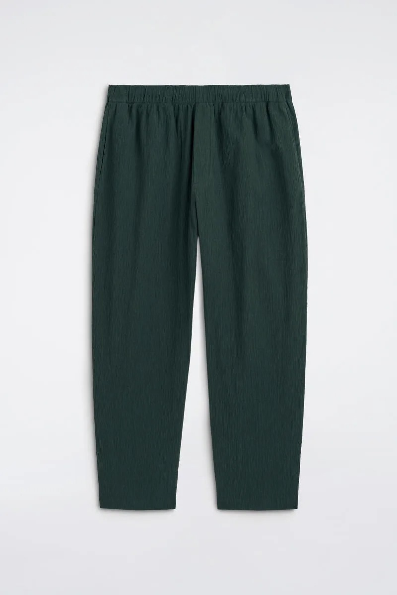 Crinkled-Cotton Relaxed-Fit Tapered Pants by COS