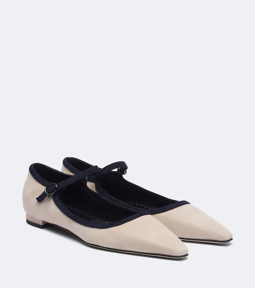 Perdiccamod Suede Ballet Flats by Manolo Blahnik
