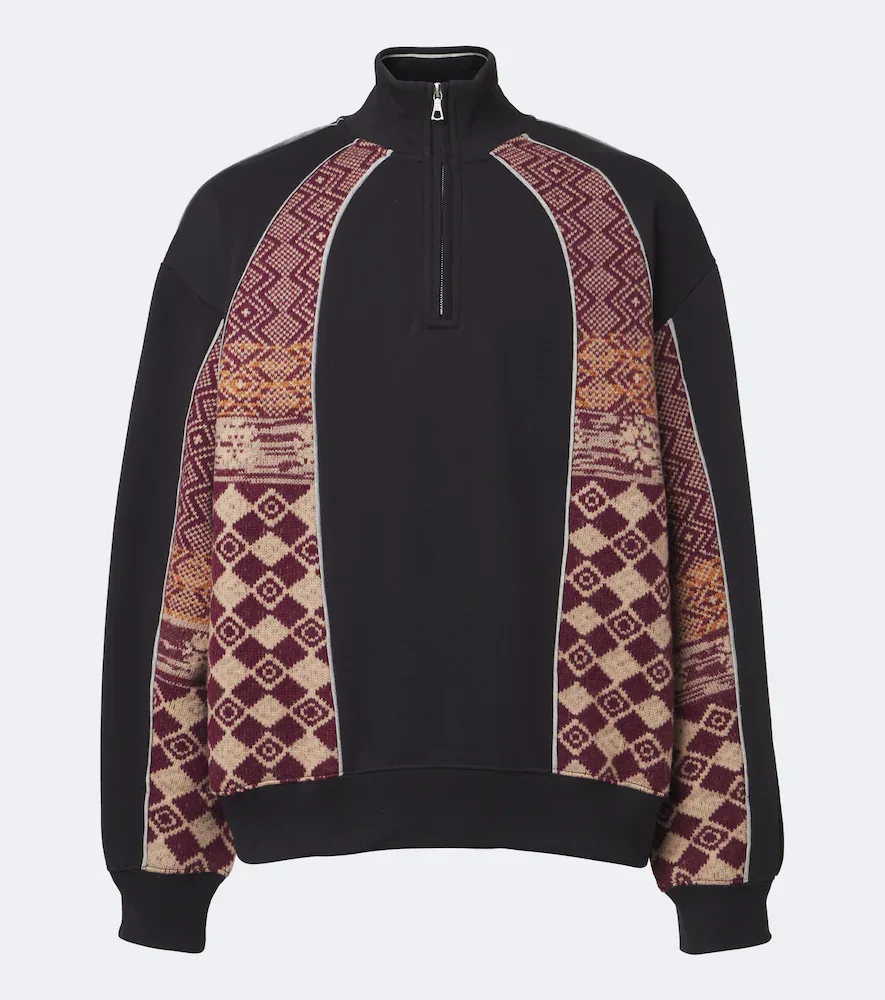 Cotton and Wool Half-Zip Sweater by Dries Van Noten