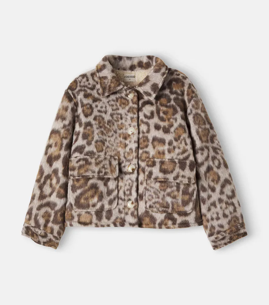 Riga Leopard Print Plush Jacket by Cozmo