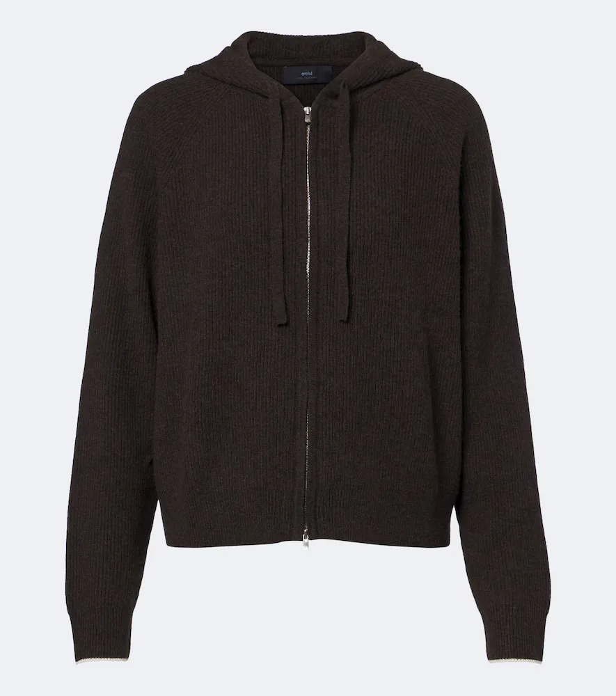 Bray Ribbed-Knit Cashmere Hoodie by Arch4
