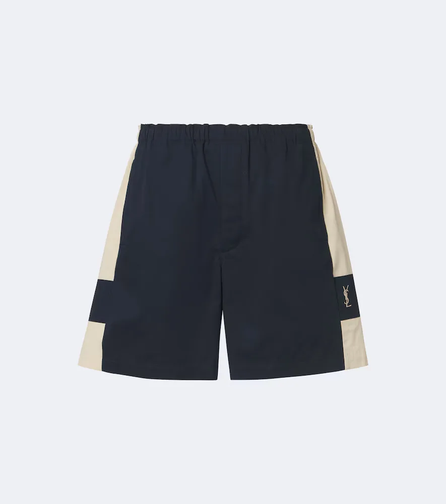 Cassandre Cotton Canvas Shorts by Saint Laurent
