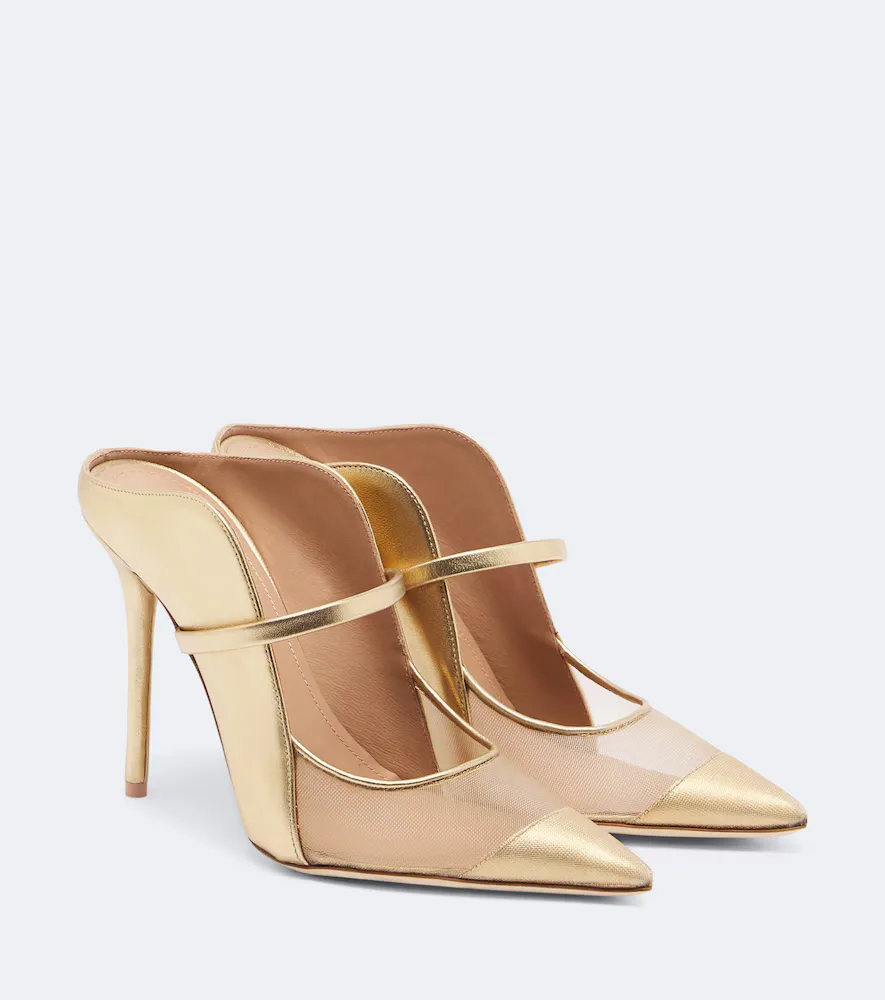 Maureen Leather and Mesh Mules by Malone Souliers