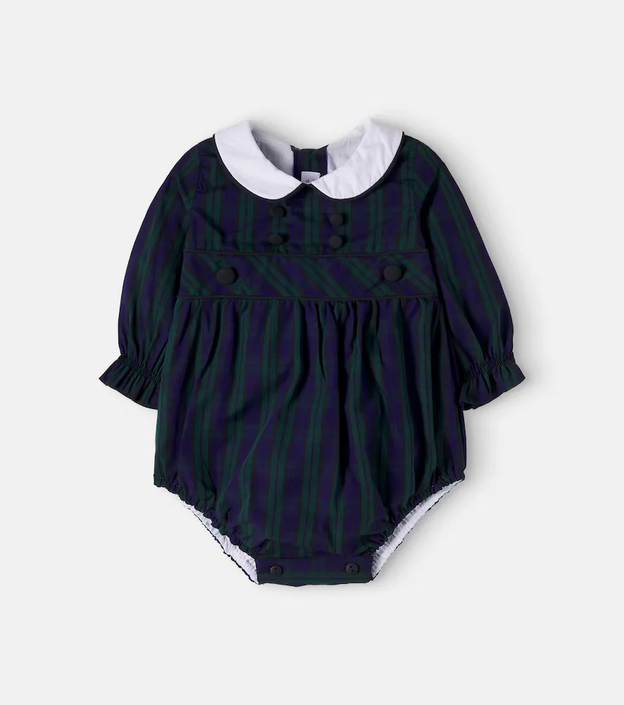 Baby Senna Plaid Cotton Romper by La Coqueta