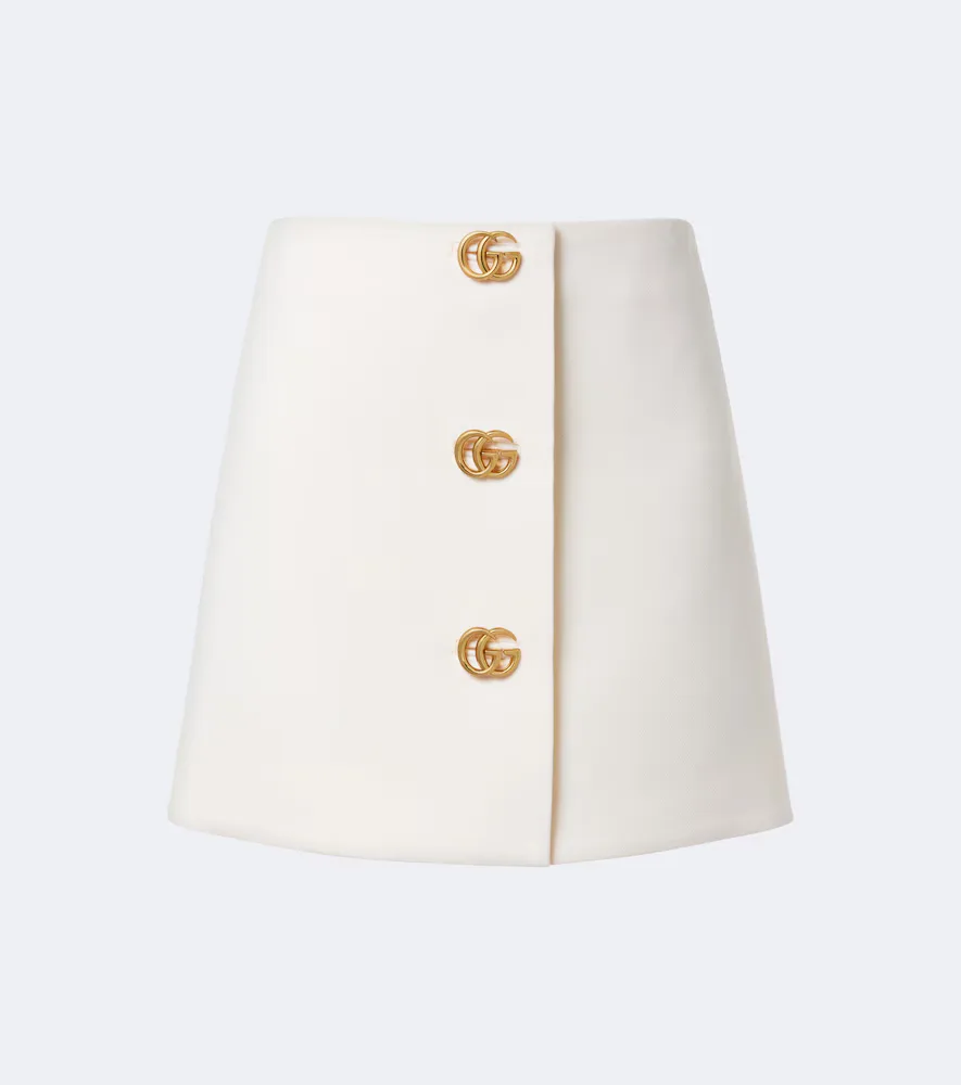 Double G Wool Crêpe Miniskirt by Gucci
