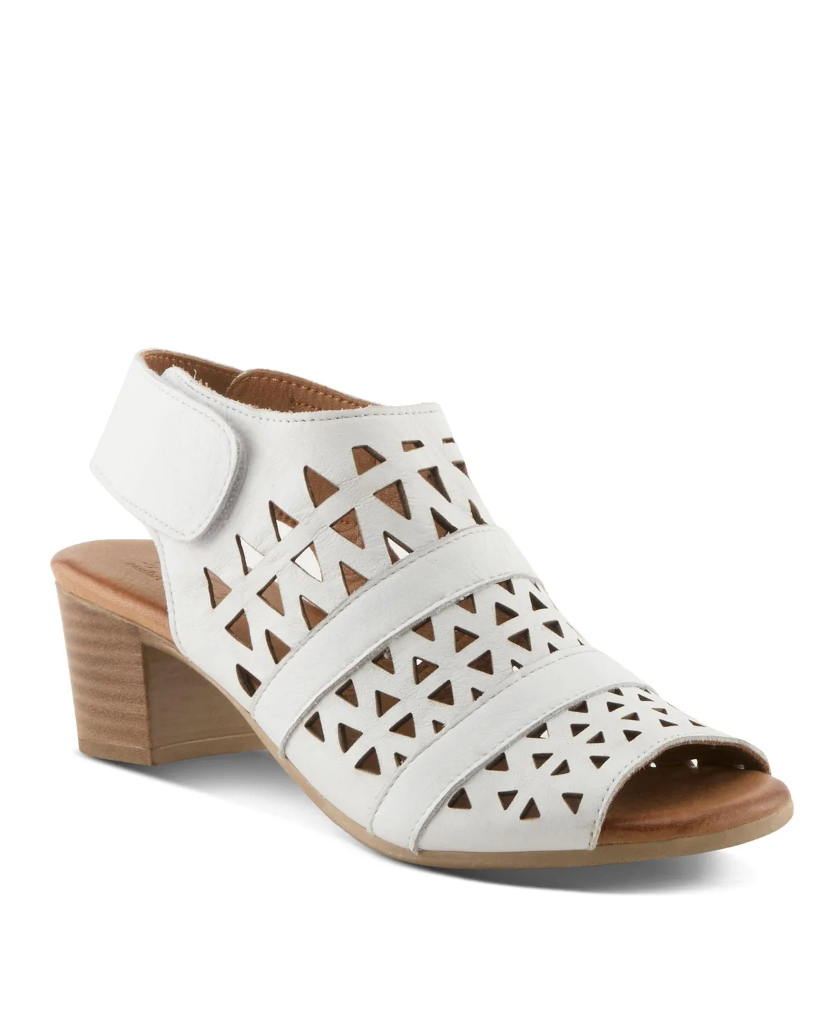 Dorotha Ankle Strap Sandal with Laser Cut Detail by Spring Step