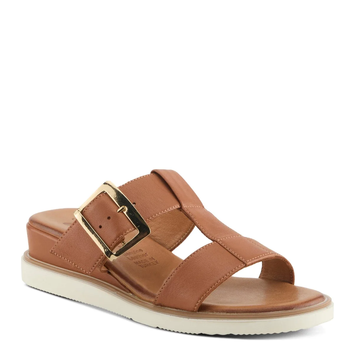 Seaport Wedge Sandal with Leather Upper by Spring Step