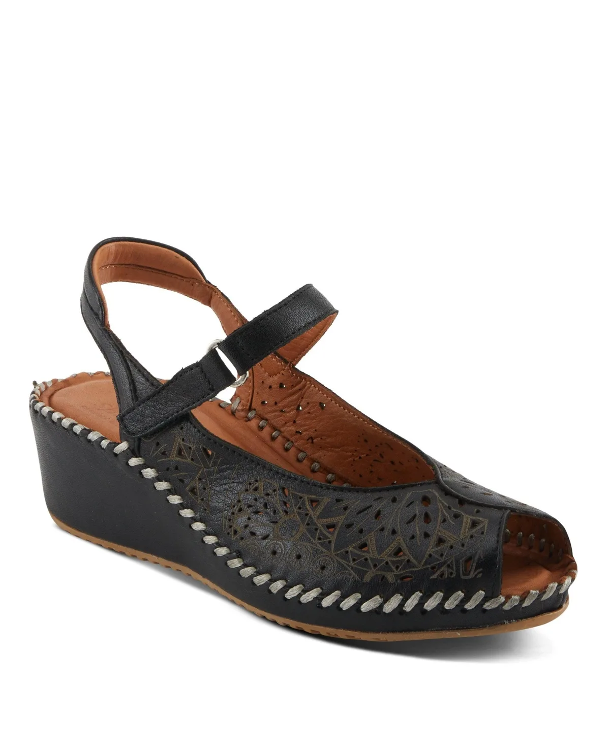 Santonio Wedges with Leather Upper by Spring Step