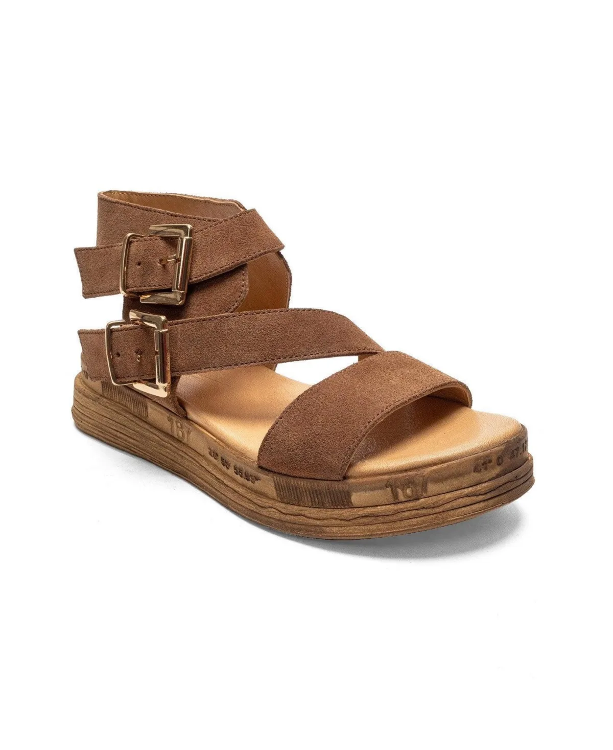 Lorentis Leather Double Buckle Sandal by Forever & Always Shoes