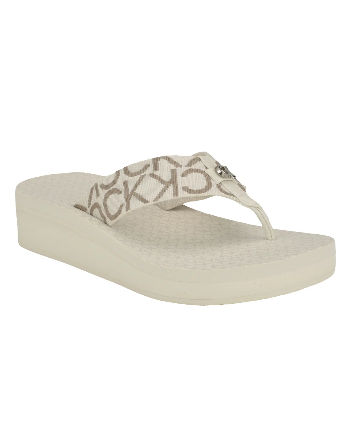Meena Logo Platform Flip-Flop Sandals by Calvin Klein