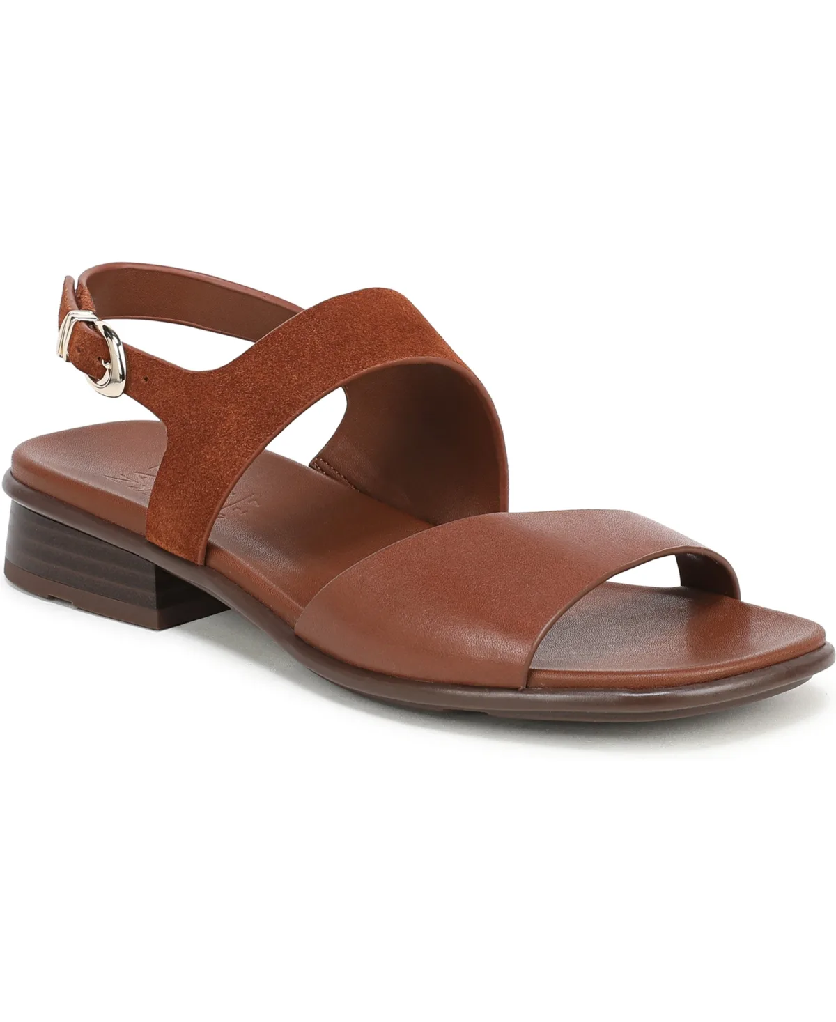 Brie Slingback Sandals - Caramel Brown Leather/Suede