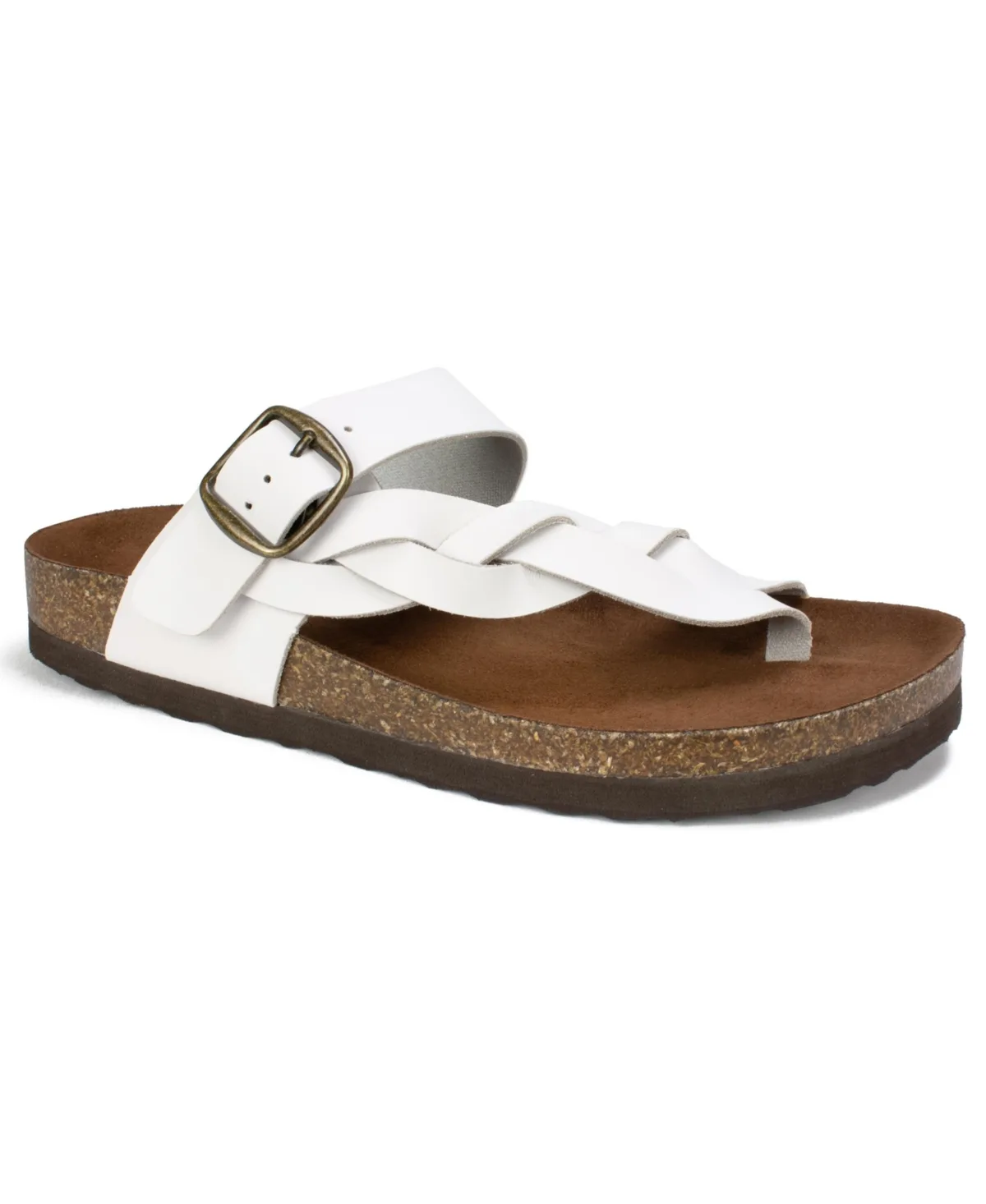 Crawford Footbed Sandals - White, Leather