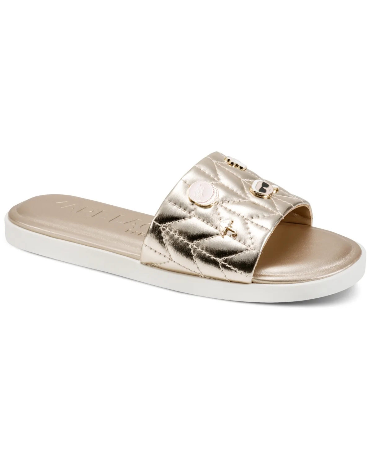 Carenza Macaron Slide Flat Sandals by Karl Lagerfeld Paris
