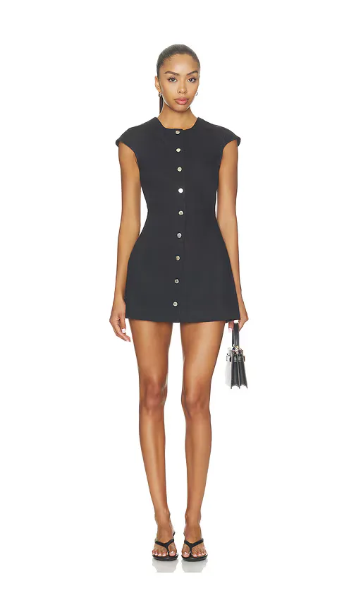 Cap Sleeve Denim Mini Dress by MATTHEW BRUCH