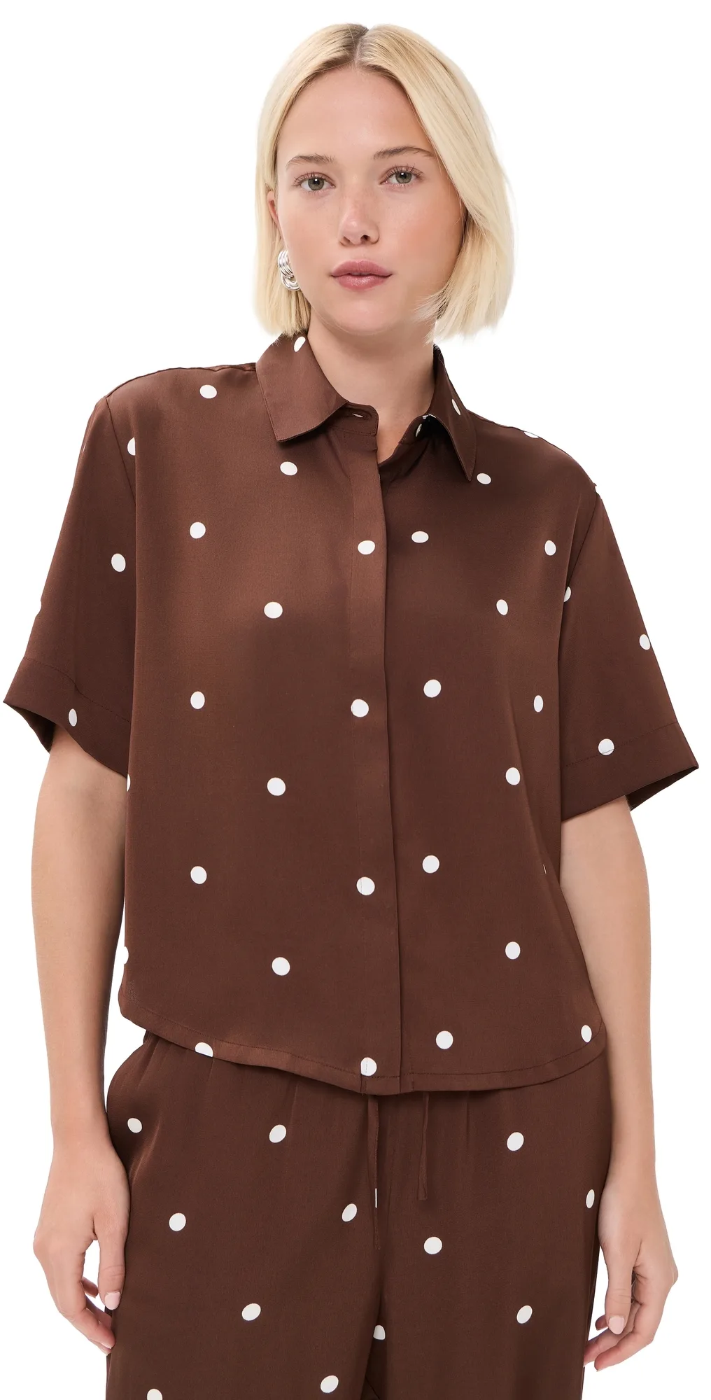 Mari Button Up Dot Top by Z Supply