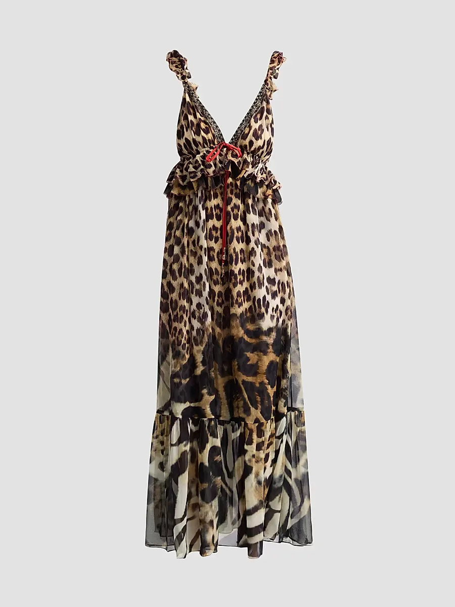 Frill Silk Printed Dress by Camilla