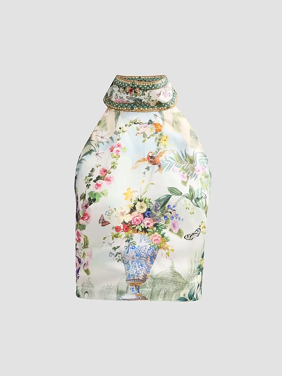Halterneck Scarf Printed Top by Camilla