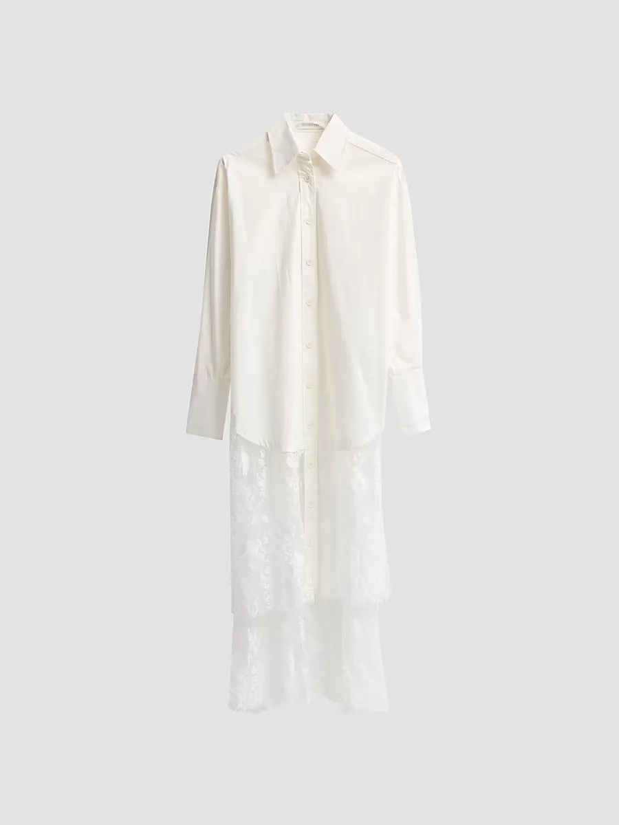 Valiant Lace Cotton Tunic Shirt by Zimmermann