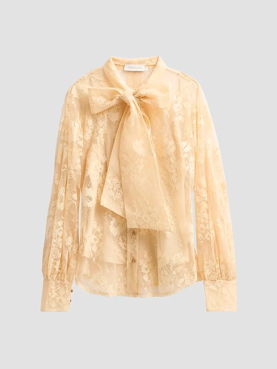 Valiant Lace Pussy Bow Blouse by Zimmermann