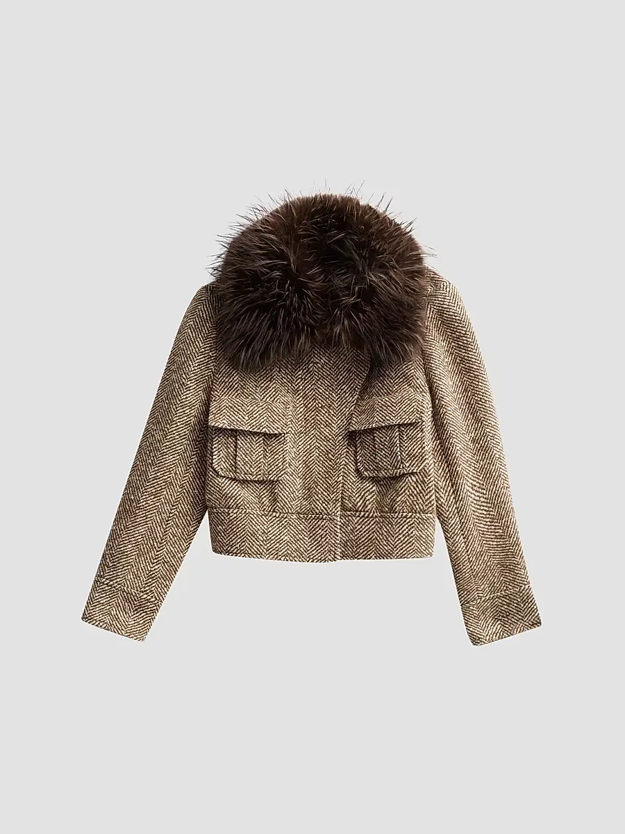 Valiant Faux Fur Collar Biker Jacket by Zimmermann