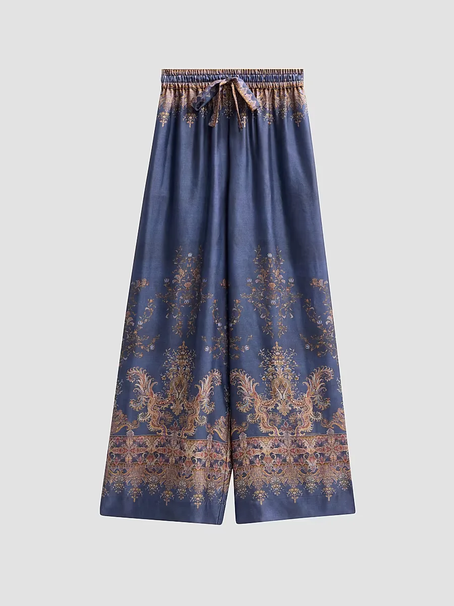 Valiant Paisley Silk Track Pants by Zimmermann