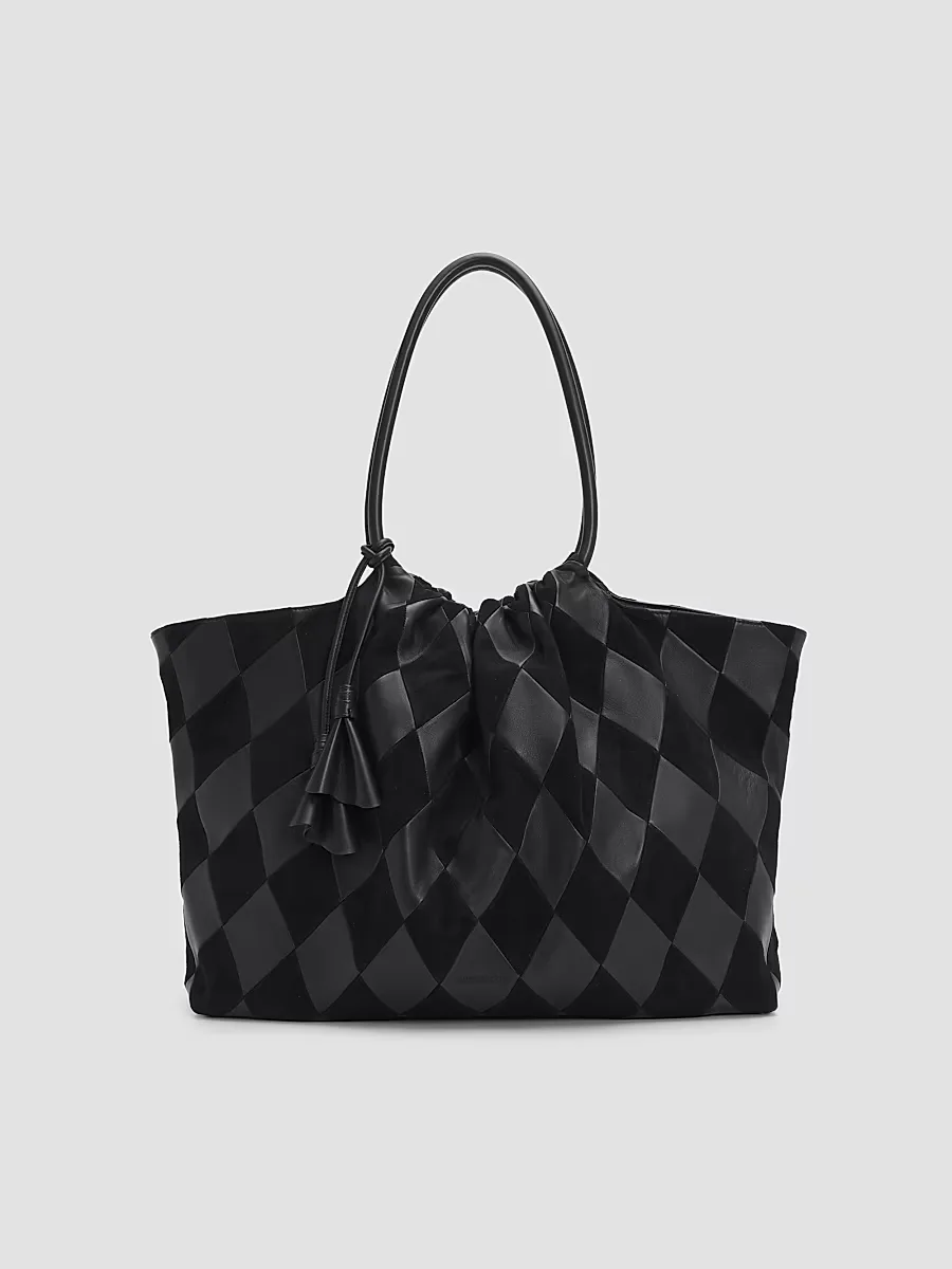 Cloud 91 Suede & Leather Checkerboard Shopper by Zimmermann