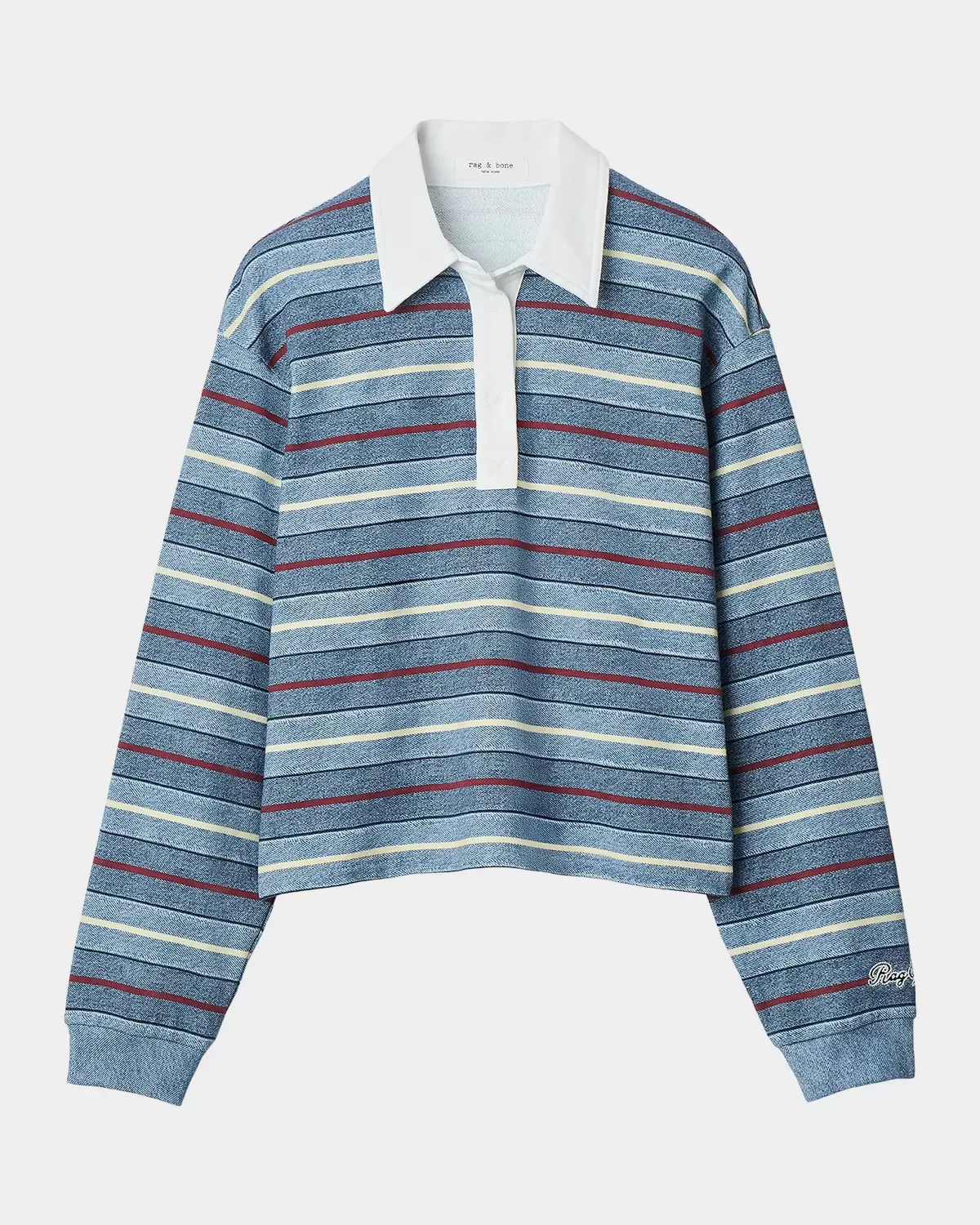 Miramar Striped Cotton Terry Rugby Polo Shirt
