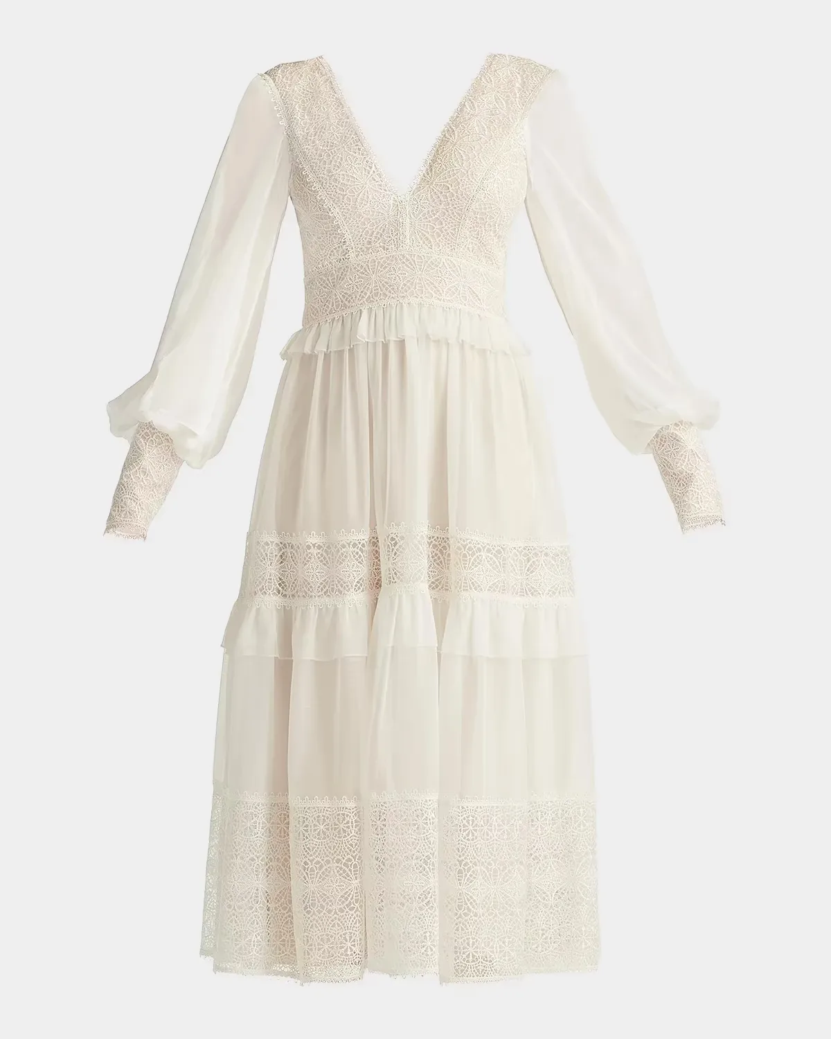 Loic Lace Panel Midi Dress by Tadashi Shoji