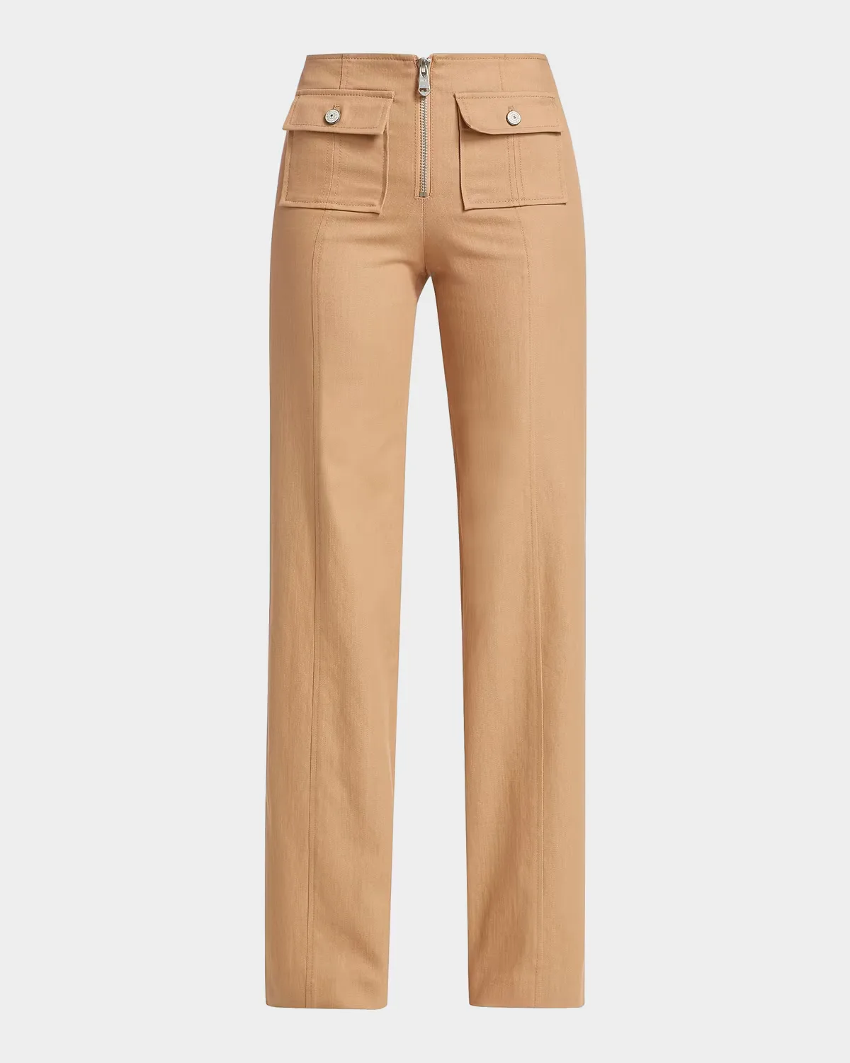 Azure Long Patch Pocket Straight-Leg Pants by Cinq à Sept
