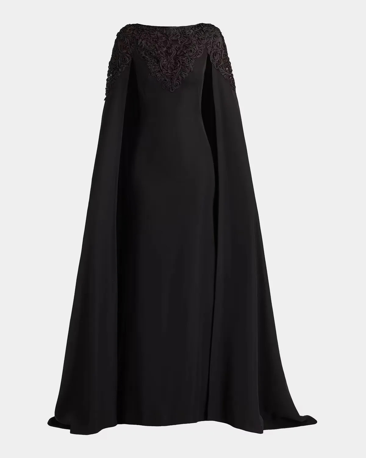 Massaro Embroidered Cape Gown by Tadashi Shoji